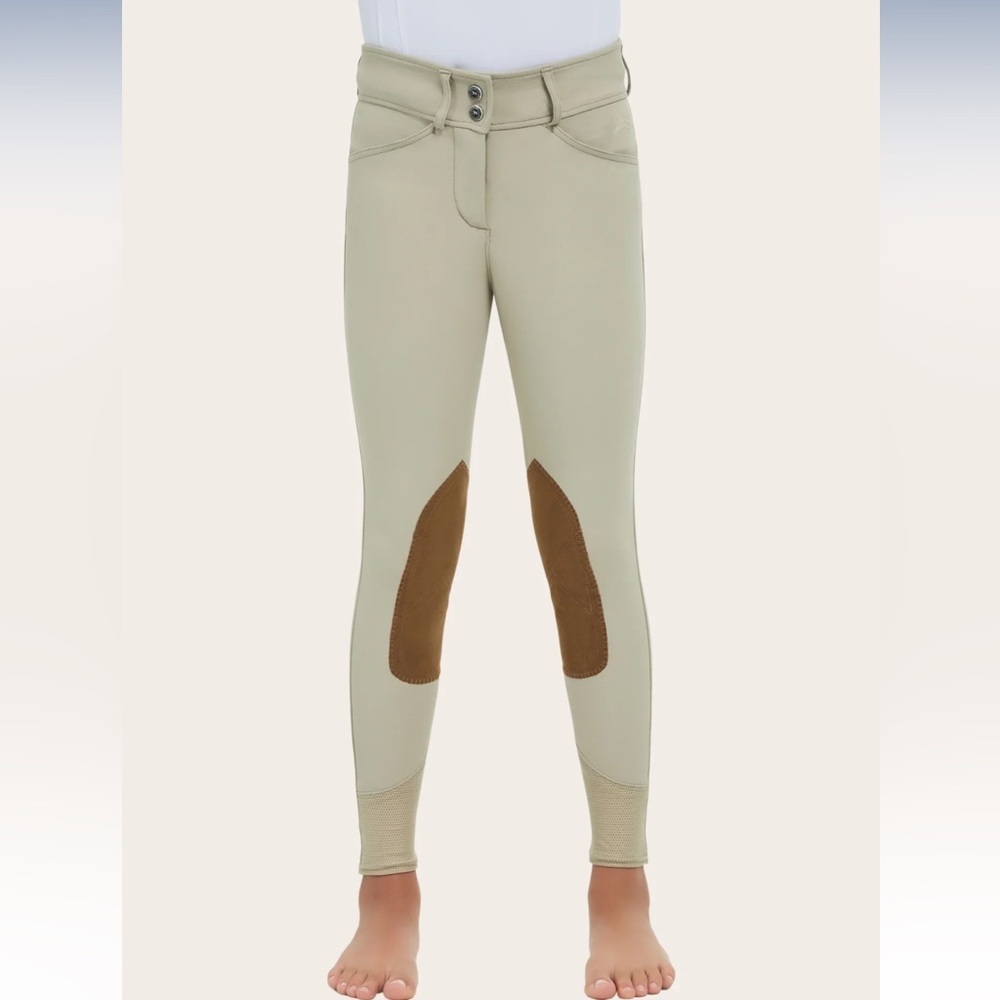RJ Classics Avery Breech Sand Knee Patch Riding Pants Youth 16R Equestrian